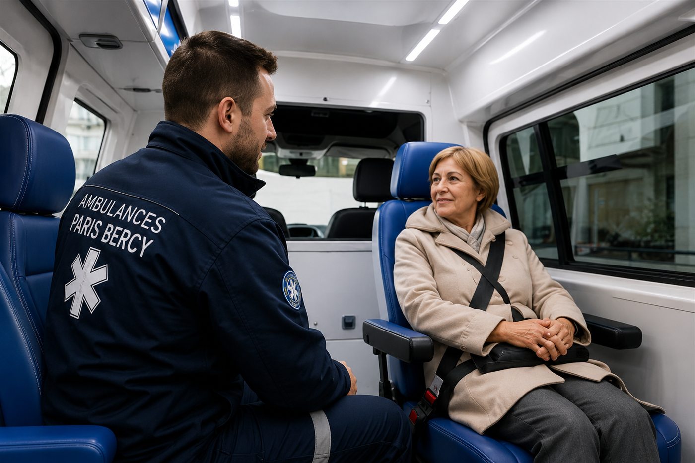 Accompagnement d'un patient dans un véhicule sanitaire